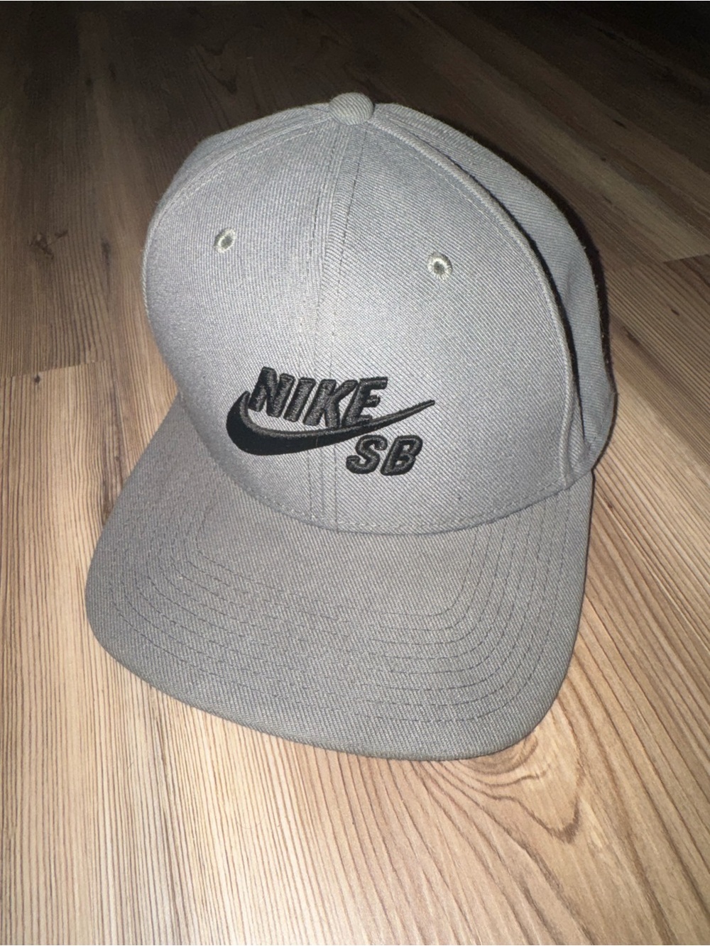 Nike Gray SB Snapback Hat with Black Embroidered Logo
